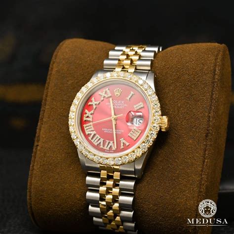 rolex rojo con numeros romanos